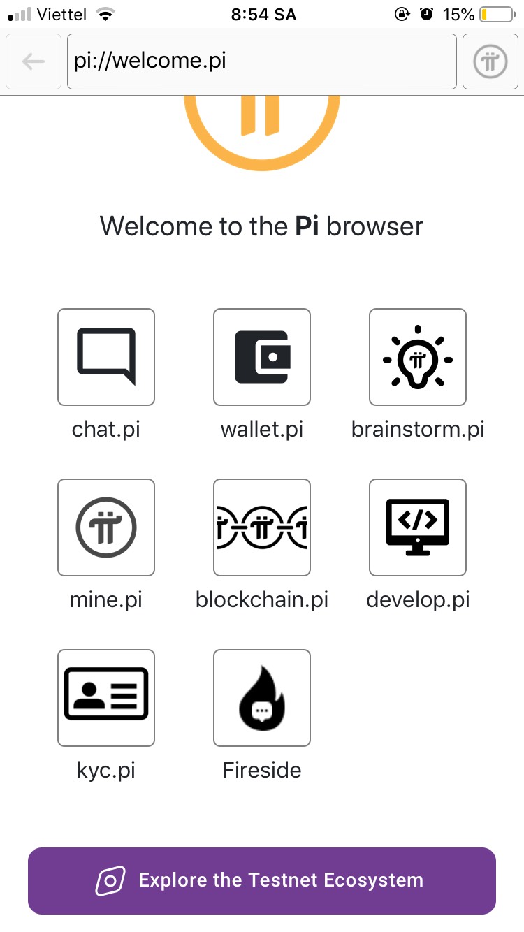 Các tiện ích trên Pi Browser