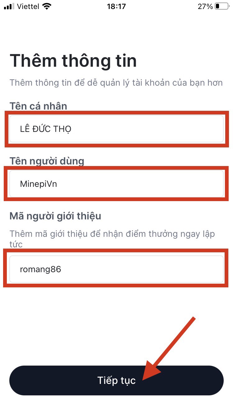 Nhập mã mời AZCoiner