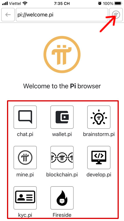 Các tiện ích Pi Browser