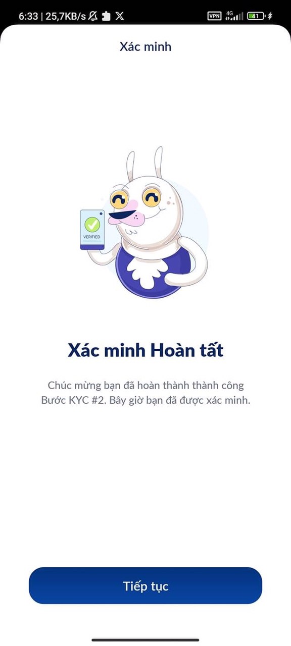 KYC Ice bước 2 - Xác minh hoàn tất