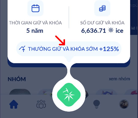 Nhấp tiếp thưởng và giữ khoá sớm