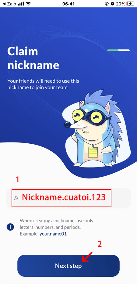 Đặt tên nickname Ice Network của bạn